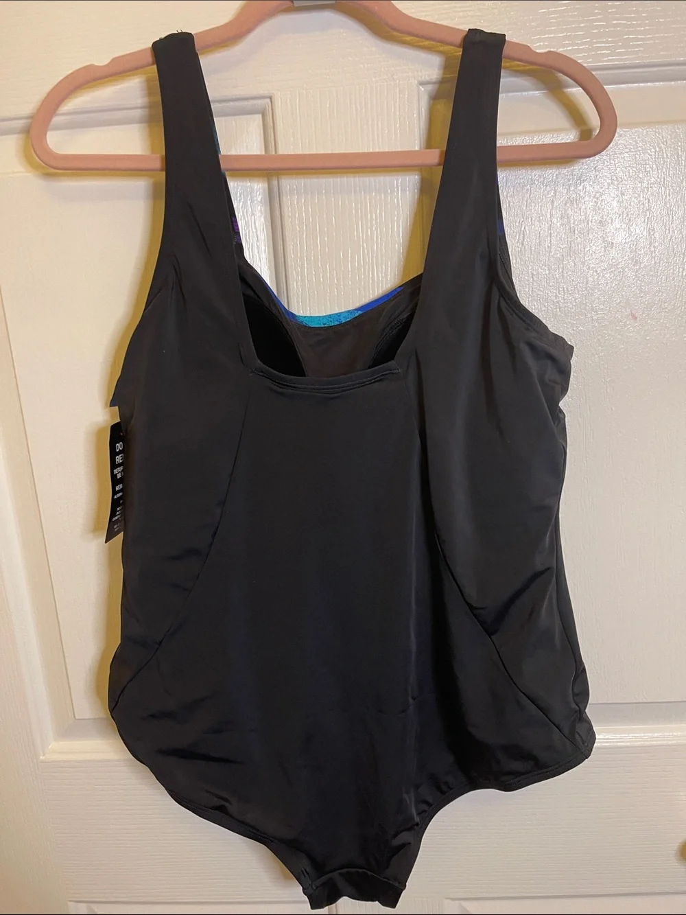 SWIMSUITS FOR ALL            Black One-Piece suit with Bold Brushstroke Print